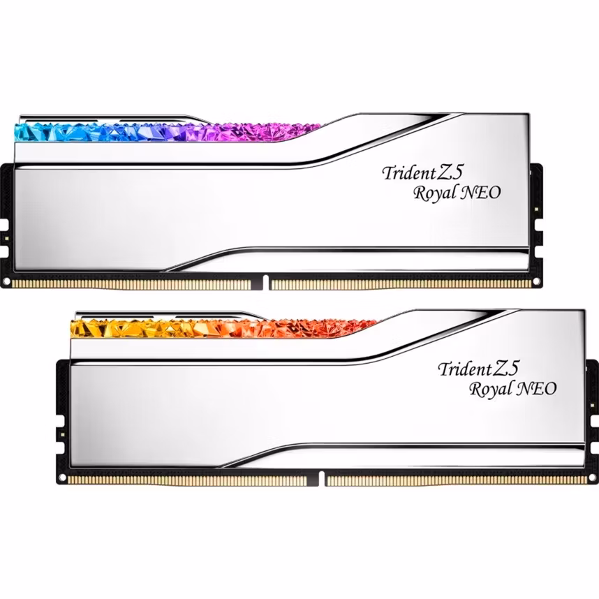 G.Skill DDR5 - 48GB - 8000 - CL - 40 (2x 24 GB) dual kit, memory (silver, F5-8000J4048G24GX2-TR5NS, Trident Z5 Royal Neo, AMD EXPO)