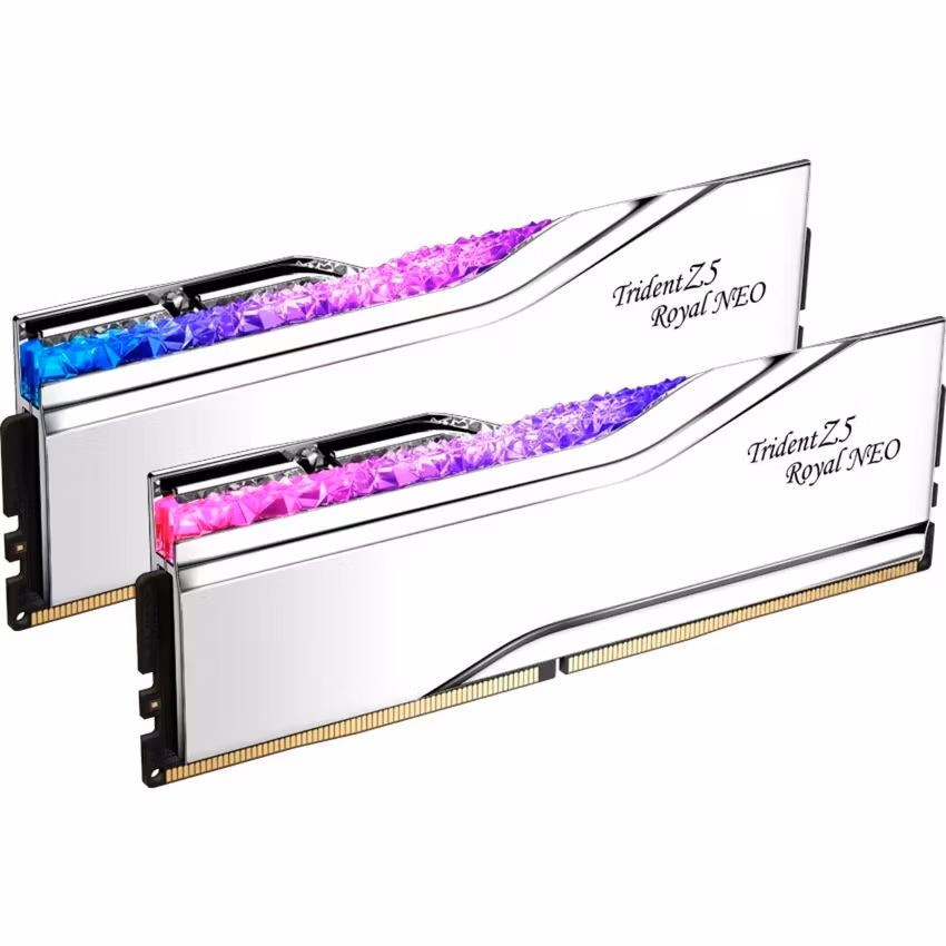 G.Skill DDR5 - 48GB - 8000 - CL - 40 (2x 24 GB) dual kit, memory (silver, F5-8000J4048G24GX2-TR5NS, Trident Z5 Royal Neo, AMD EXPO)