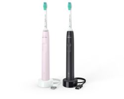 Philips Sonicare eltandborste 3100 Series 2-pack rosa & Svart