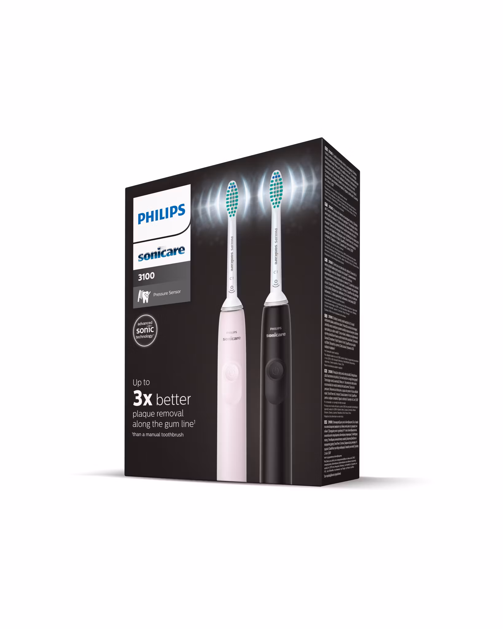 Philips Sonicare eltandborste 3100 Series 2-pack rosa & Svart