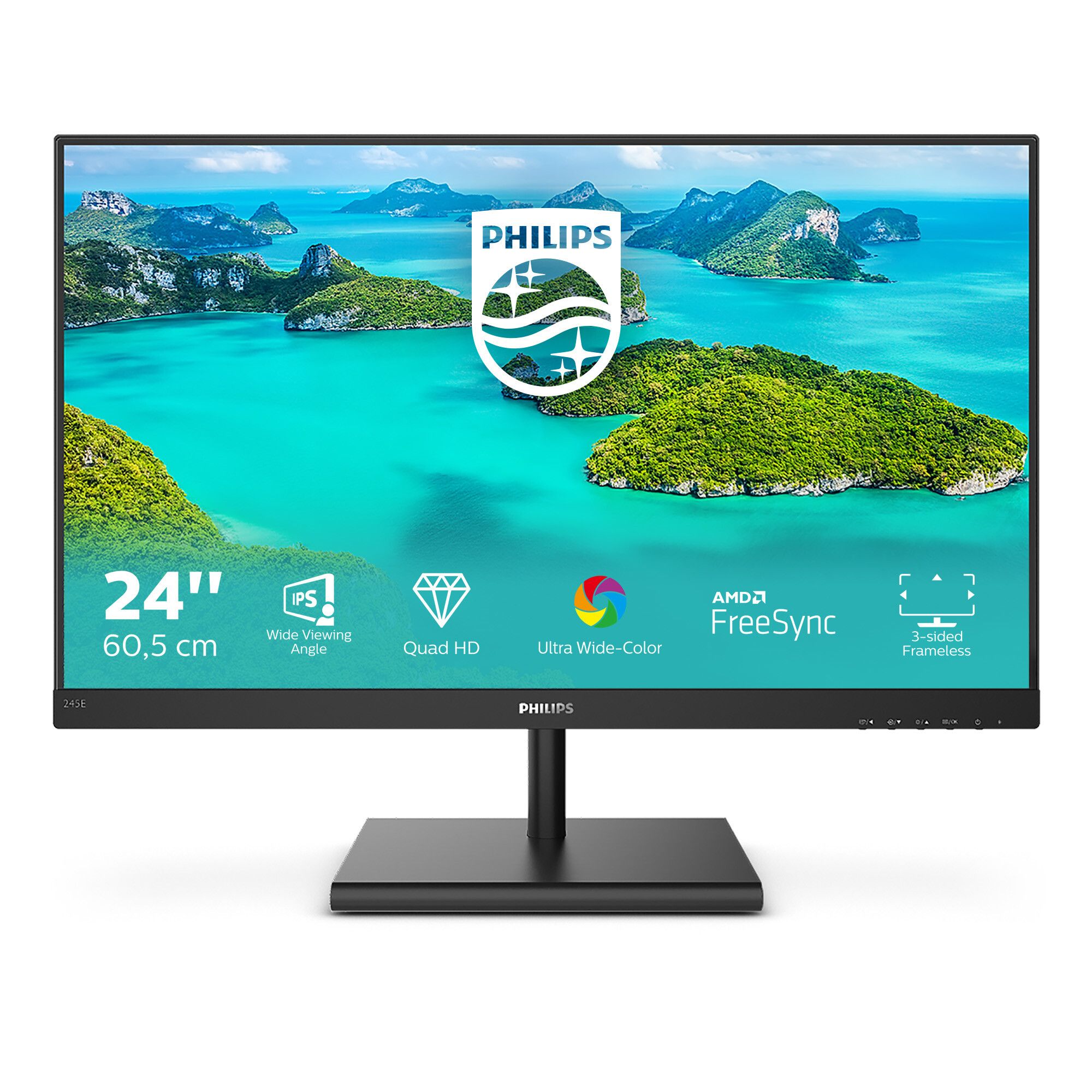Philips E Line 245E1S/00 LED display 23.8" 2560 x 1440 pixels 2K Ultra HD LCD