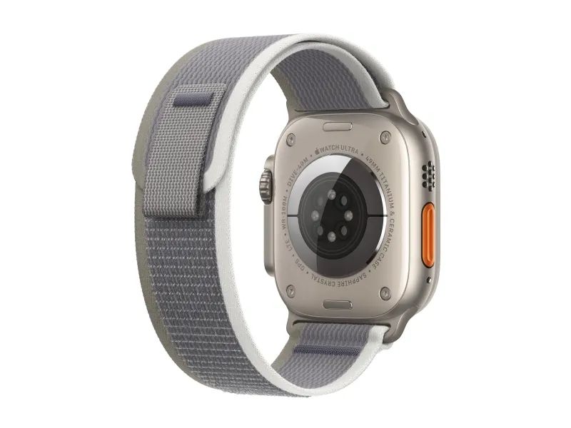 Apple Watch Ultra 2 GPS + Cellular 49mm Titanium Case with Green/Grey Trail Loop