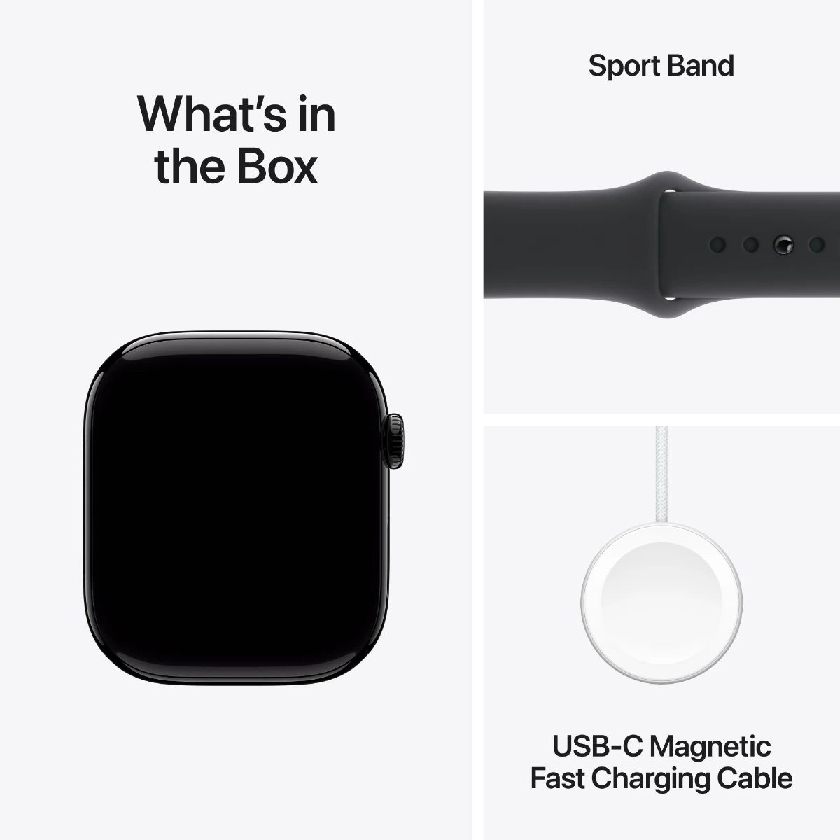 Apple Watch Series 10 GPS + Cell 46 mm Jetblack aluminiumcase Svart sportband - S/M