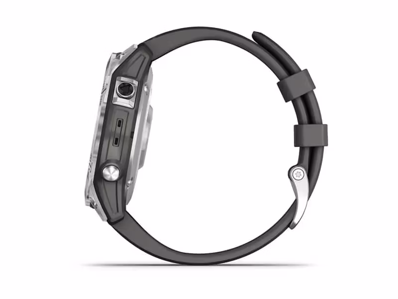 Garmin fenix 7 47 mm Svart Silver Sportklocka med Silikonarmband