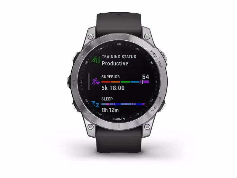 Garmin fenix 7 47 mm Svart Silver Sportklocka med Silikonarmband