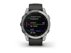Garmin fenix 7 47 mm Svart Silver Sportklocka med Silikonarmband