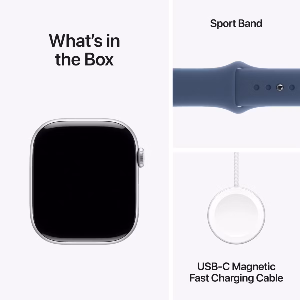 AppleWatch Series 10 GPS 46mm Silver Aluminium Case with Denim Sport Band - M/L