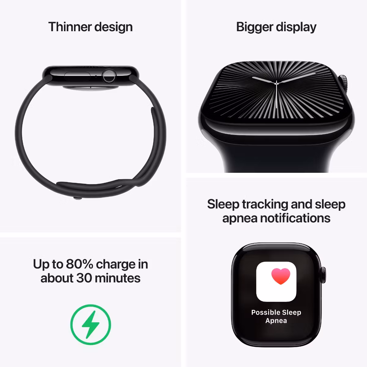 AppleWatch Series 10 GPS 46mm Silver Aluminium Case with Denim Sport Band - M/L