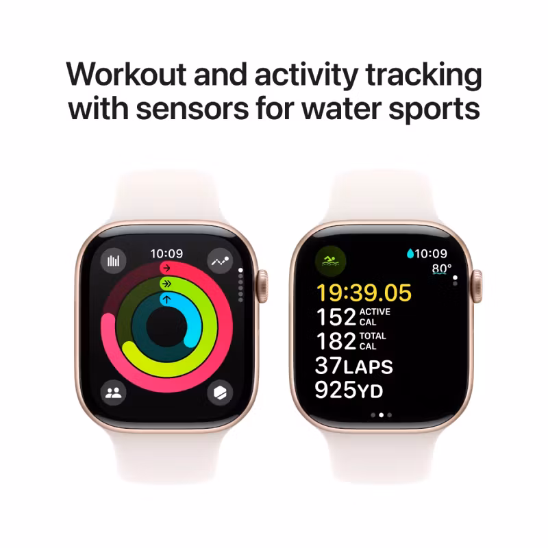 AppleWatch Series 10 GPS 46mm Silver Aluminium Case with Denim Sport Band - M/L