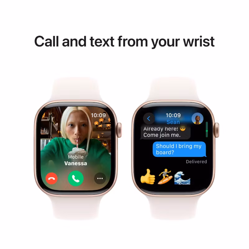 AppleWatch Series 10 GPS 46mm Silver Aluminium Case with Denim Sport Band - M/L