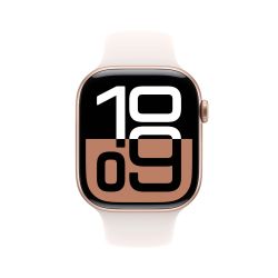 Apple Watch Series 10 GPS 46mm Guld Aluminium Case with Pink Sport Band - M/L