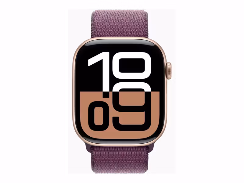 RADERA: Apple Watch Series 10 GPS 46mm Guld Aluminium Case with Lila Band