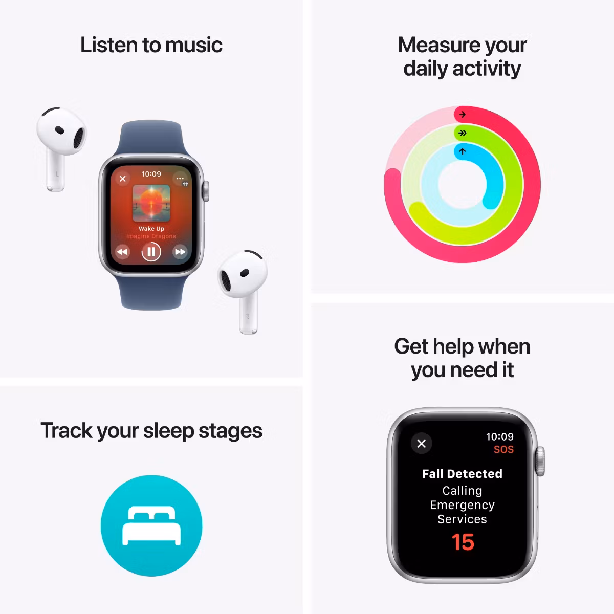Apple Watch SE GPS 44 mm Starlight alum Starlight sportband S/M