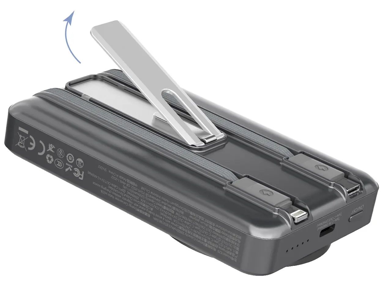 Dudao MagSafe kompatibel Trådlös Powerbank 10 000 mAh 20W Silver