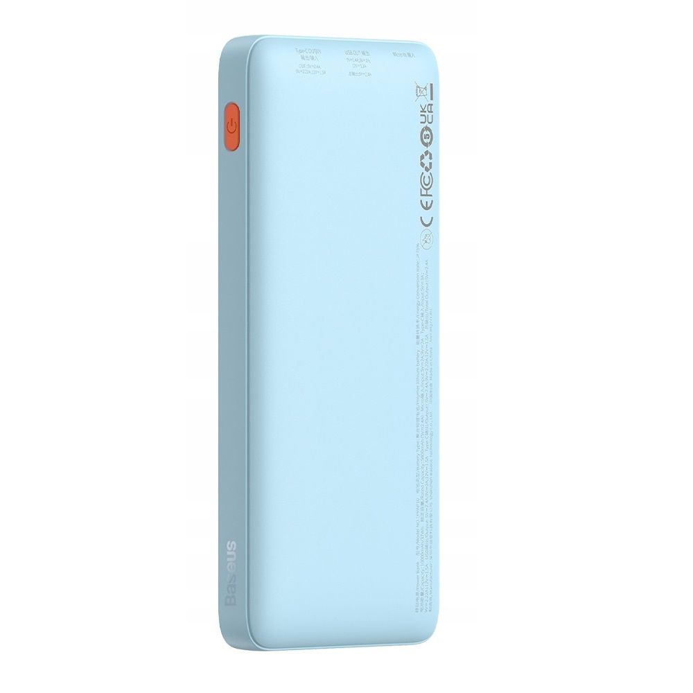 Baseus Airpow Powerbank 10000 mAh 20W Snabbladdning microUSB, USB-A, USB-C Blå