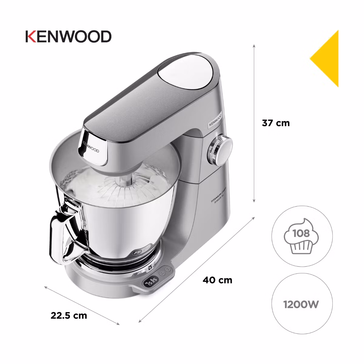 Kenwood Titanium Chef Baker XL Köksmaskin 1200 W 7 L Rostfrit stål