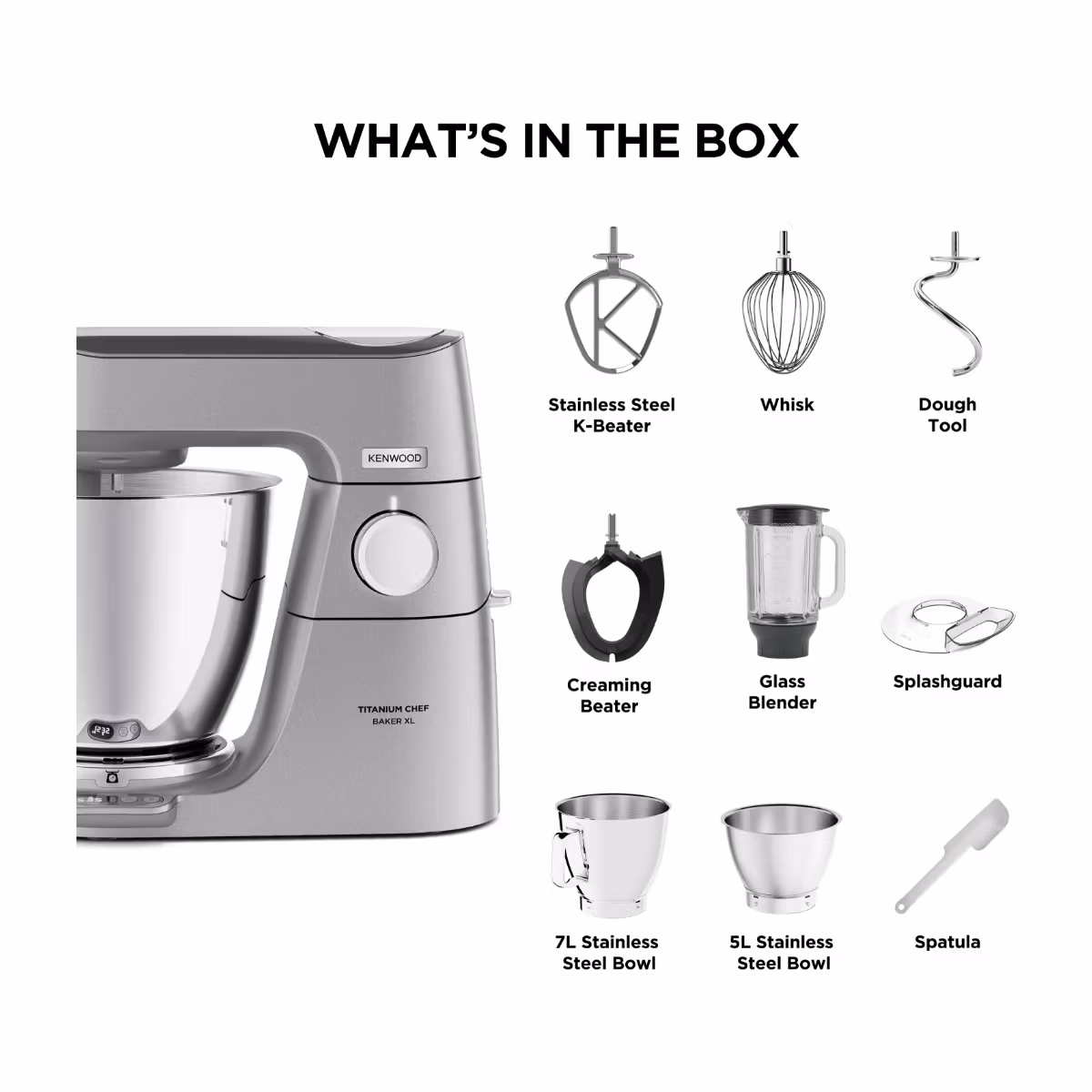 Kenwood Titanium Chef Baker XL Köksmaskin 1200 W 7 L Rostfrit stål