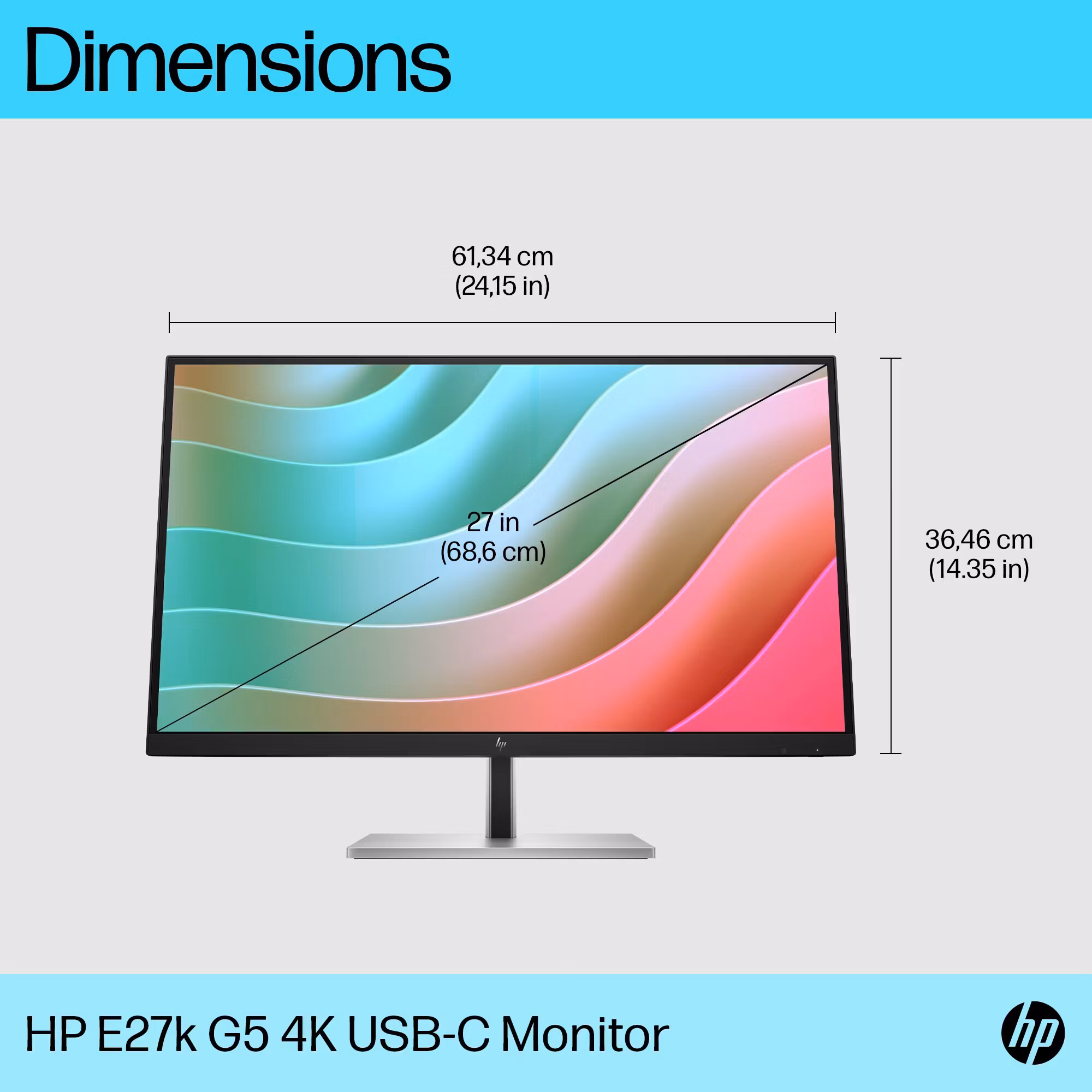 HP E-Series E27k G5 4K USB-C Monitor