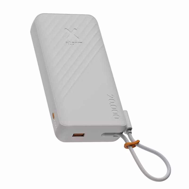 Xtorm Go2 20 000 mAh 30 W Powerbank med inbyggd USB-C-kabel Ice