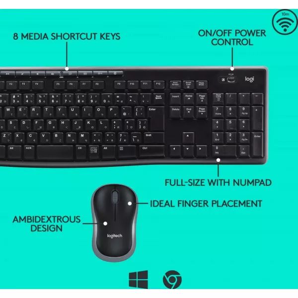 Logitech MK270 Combo tangentbord och mus Trådlöst