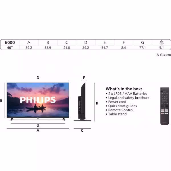 Philips 40PFS6000/12 TV 40" Full HD Smart TV Wi-Fi