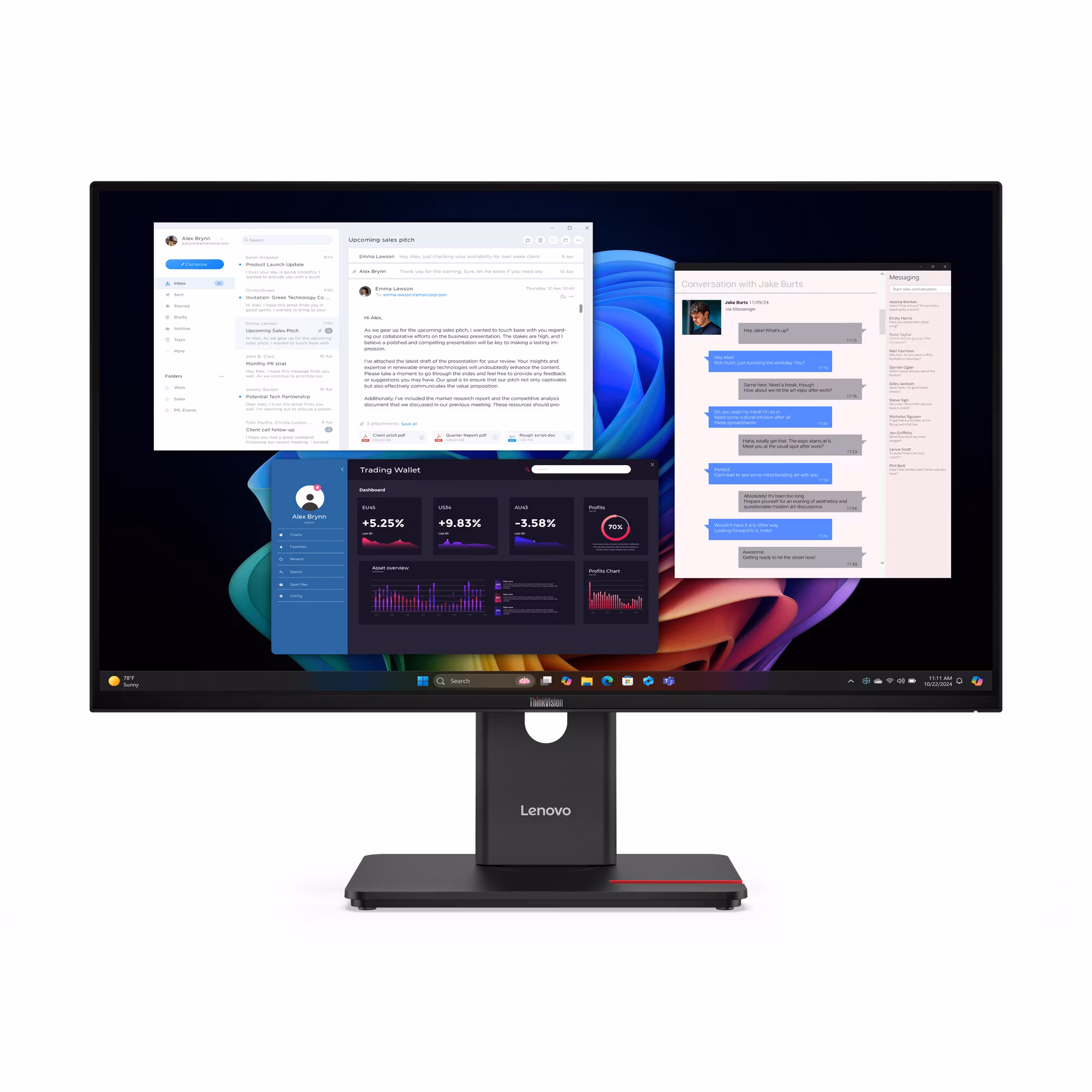 Lenovo ThinkVision T27UD-40 27" 3840 x 2160 pixels 4K Ultra HD Monitor