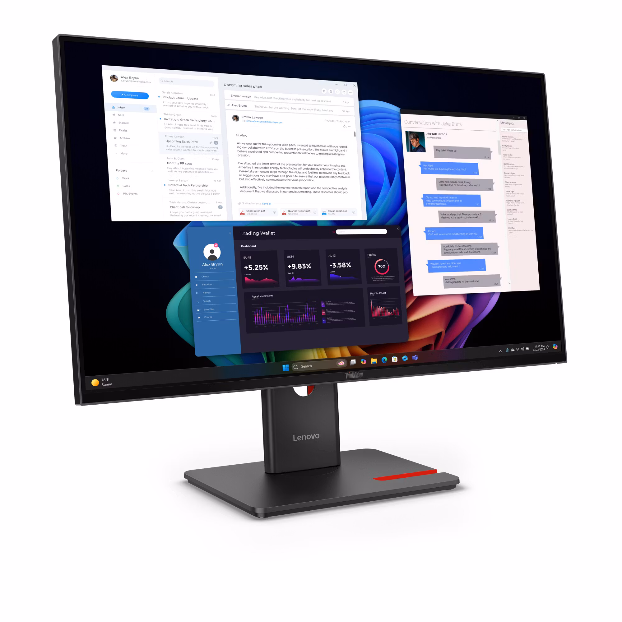 Lenovo ThinkVision T27UD-40 27" 3840 x 2160 pixels 4K Ultra HD Monitor