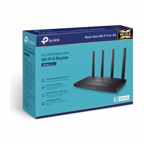 TP-Link Archer AX12 AX1500 Wi-Fi 6-router Svart