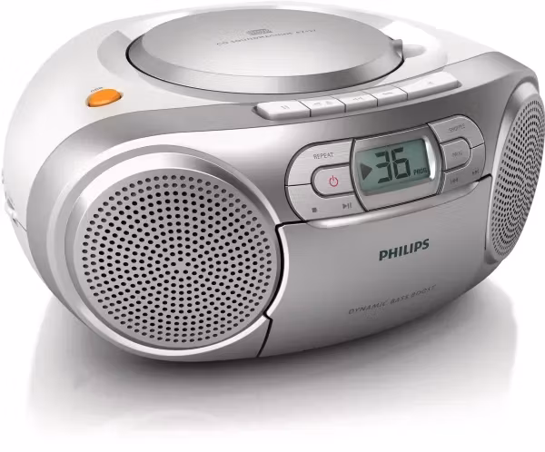 Philips AZ127 Boombox bärbar CD-spelare Silver