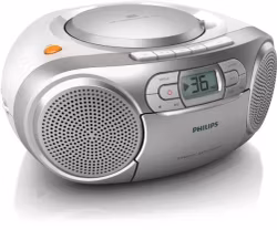 Philips AZ127 Boombox bärbar CD-spelare Silver