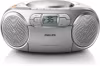 Philips AZ127 Boombox bärbar CD-spelare med kassettdäck Silver