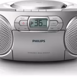 Philips AZ127 Boombox bärbar CD-spelare Silver