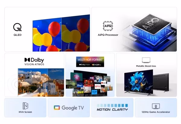 TCL 43P7K 43" 4K UHD LED-bakbelyst LCD TV QLED Smart TV