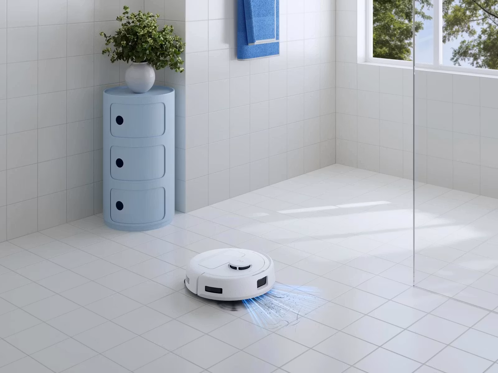 Ecovacs Robotdammsugare Deebot mini Blue Vit