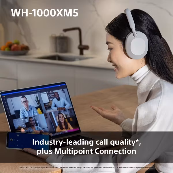 Sony WH-1000XM5 trådlösa brusreducerande hörlurar Smoky Pink