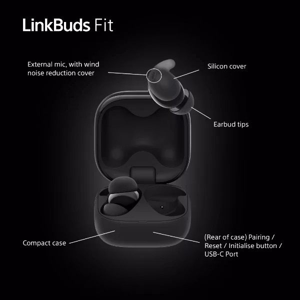Sony LinkBuds Fit Trådlös In-ear Hörlurar Svart