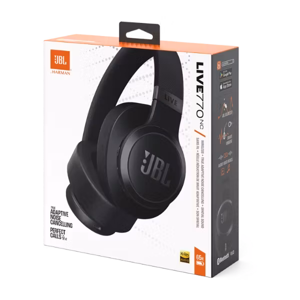 JBL Live 770 trådlösa Over-Ear brusreducerande hörlurar Svart