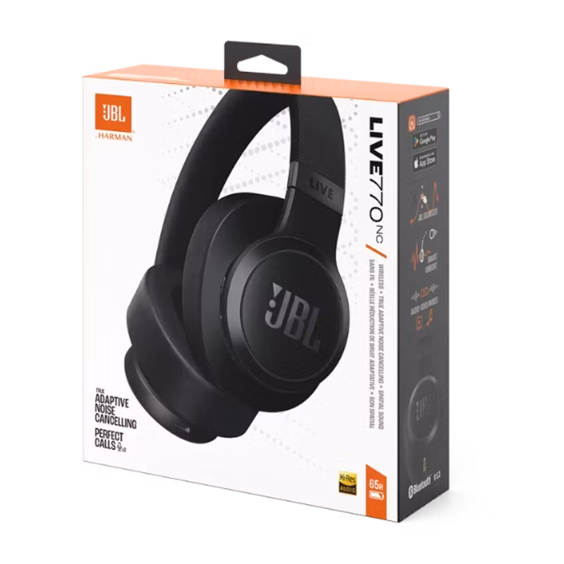 JBL Live 770 trådlösa Over-Ear brusreducerande hörlurar Svart