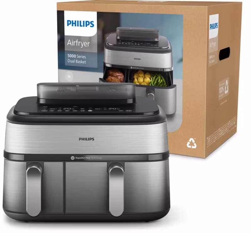 Philips 5000 Series NA555 Airfryer Dual Basket