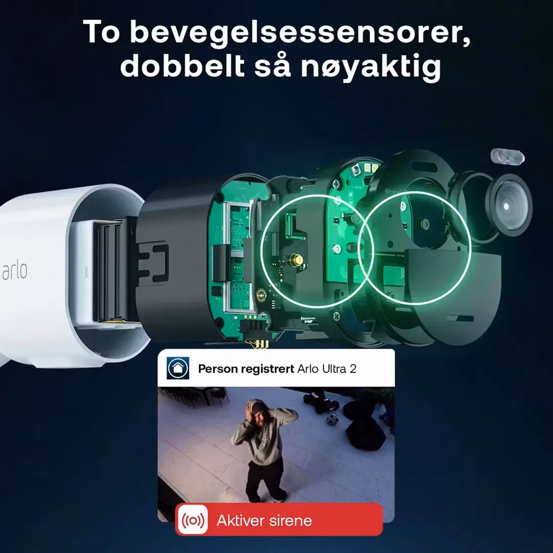 Arlo Ultra 2 Spotlight Övervakningskamera Utomhus Vit