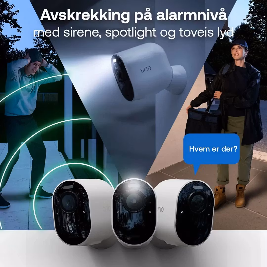 Arlo Ultra 2 Spotlight Övervakningskamera Utomhus Vit