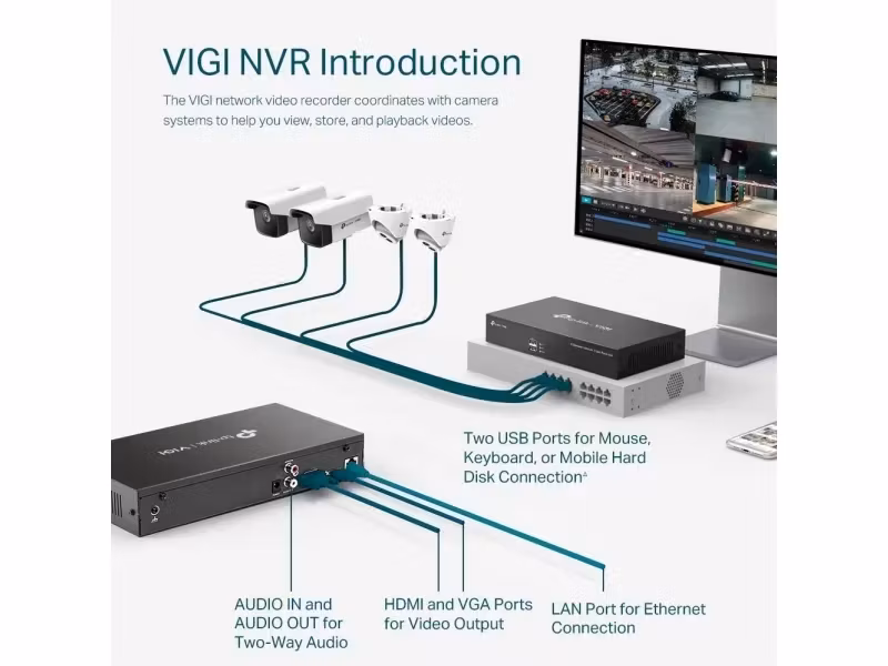 TP-Link VIGI NVR1016H 16-kanaler Nätverksvideoinspelare