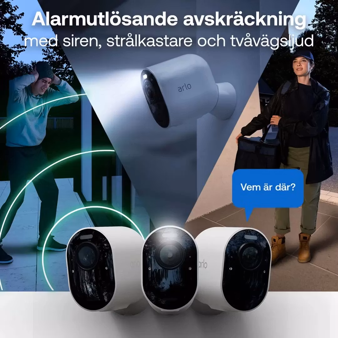 Arlo Ultra 2 Spotlight WiFi övervakningskamera 2-pack Svart