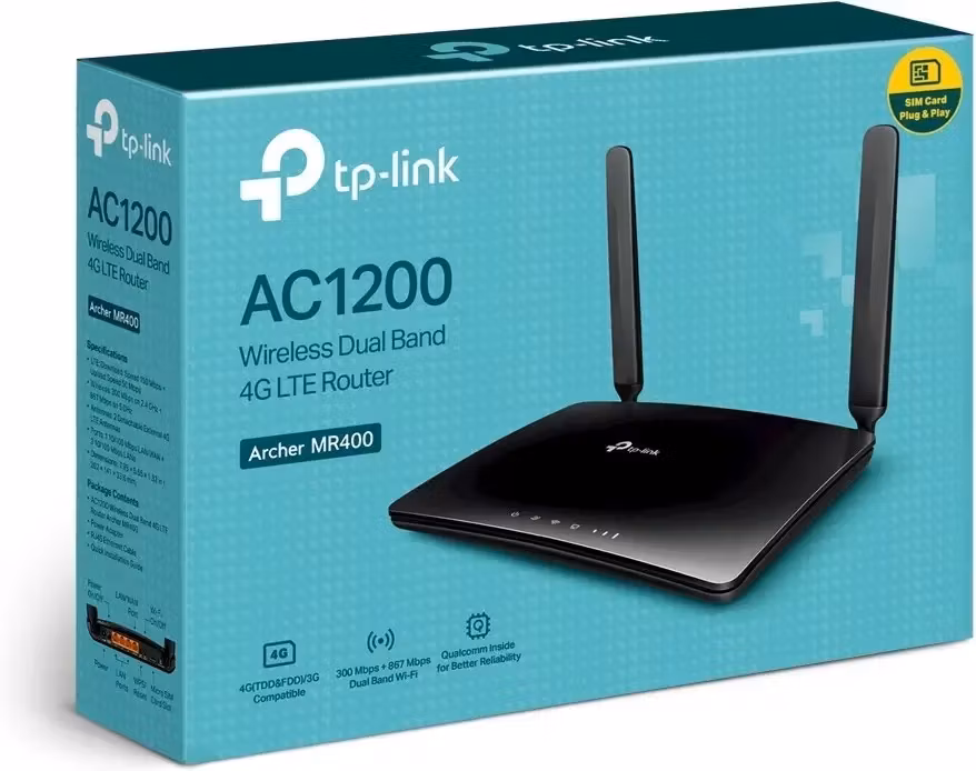 TP-Link Archer MR400 AC1200 Wireless Dual Band 4G Router