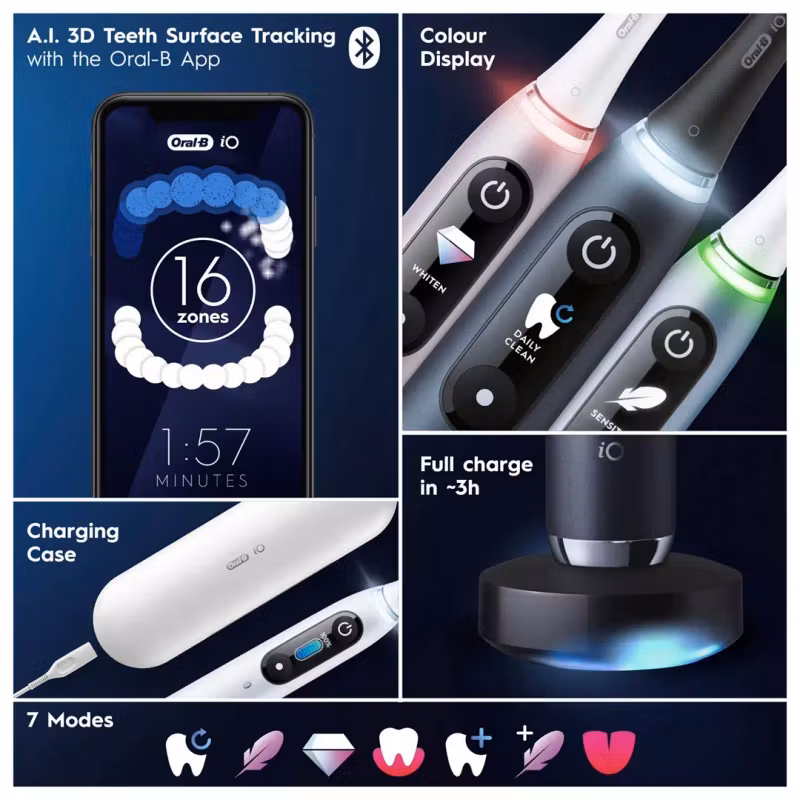 Oral-B iO9 Duo Pack Eltandborste Black/Rose Quartz