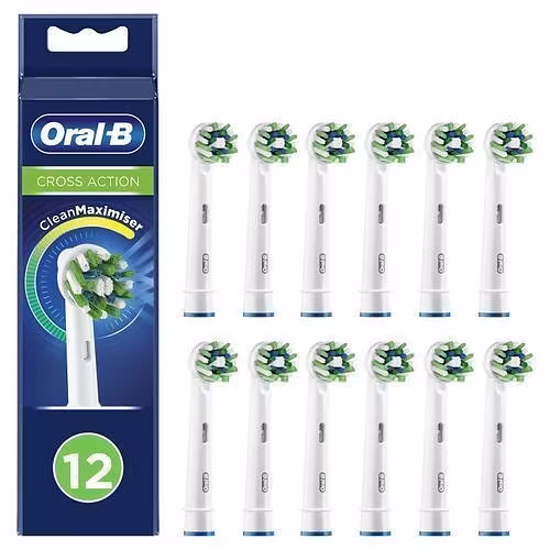 Oral-B Cross Action Borsthuvuden 12-pack Vita