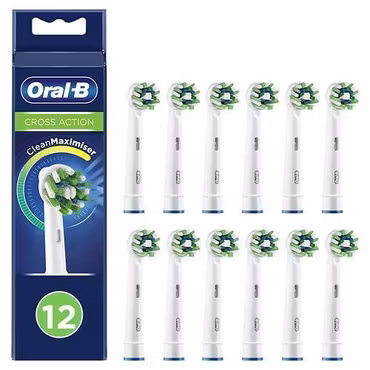 Oral-B Cross Action Borsthuvuden 12-pack Vita