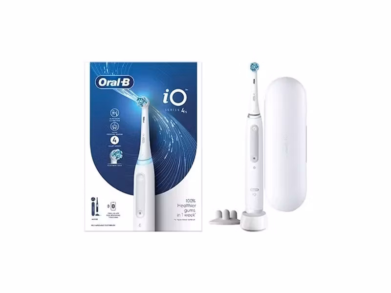 Oral-B iO Series 4S + Travel Case Eltandborste Vit