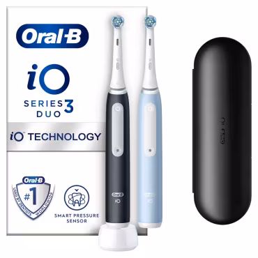 Oral-B iO Series 3 Duo Eltandborste 2-pack Svart/Blå