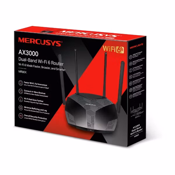 Mercusys MR80X AX3000 Dual-Band Wi-Fi 6 Router